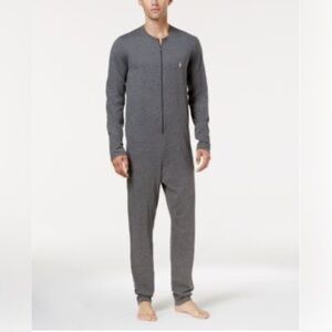 POLO Ralph Lauren Gray 100% Cotton Henley ZipUp Onesie 2 Avail Small & Medium